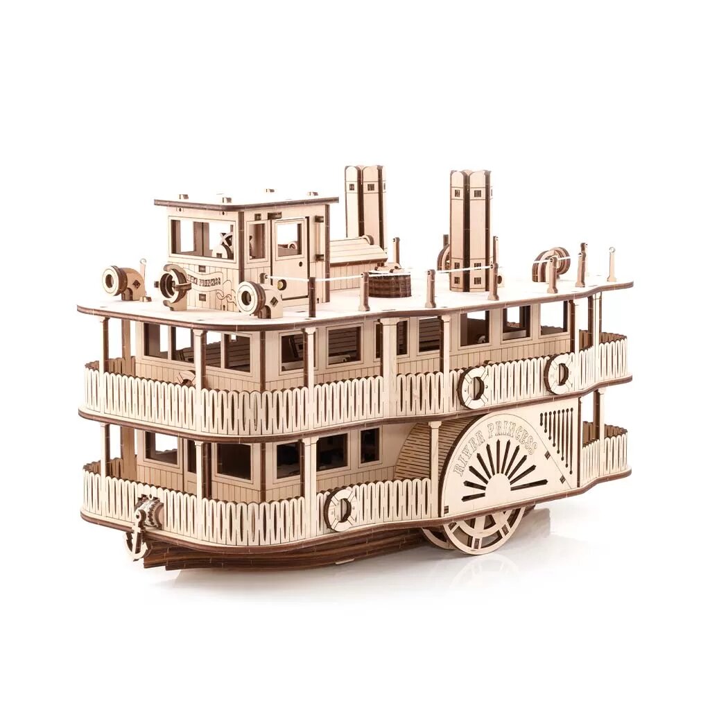 Drevené 3D puzzle - Kolesový parník River Princess Eco Wood Art