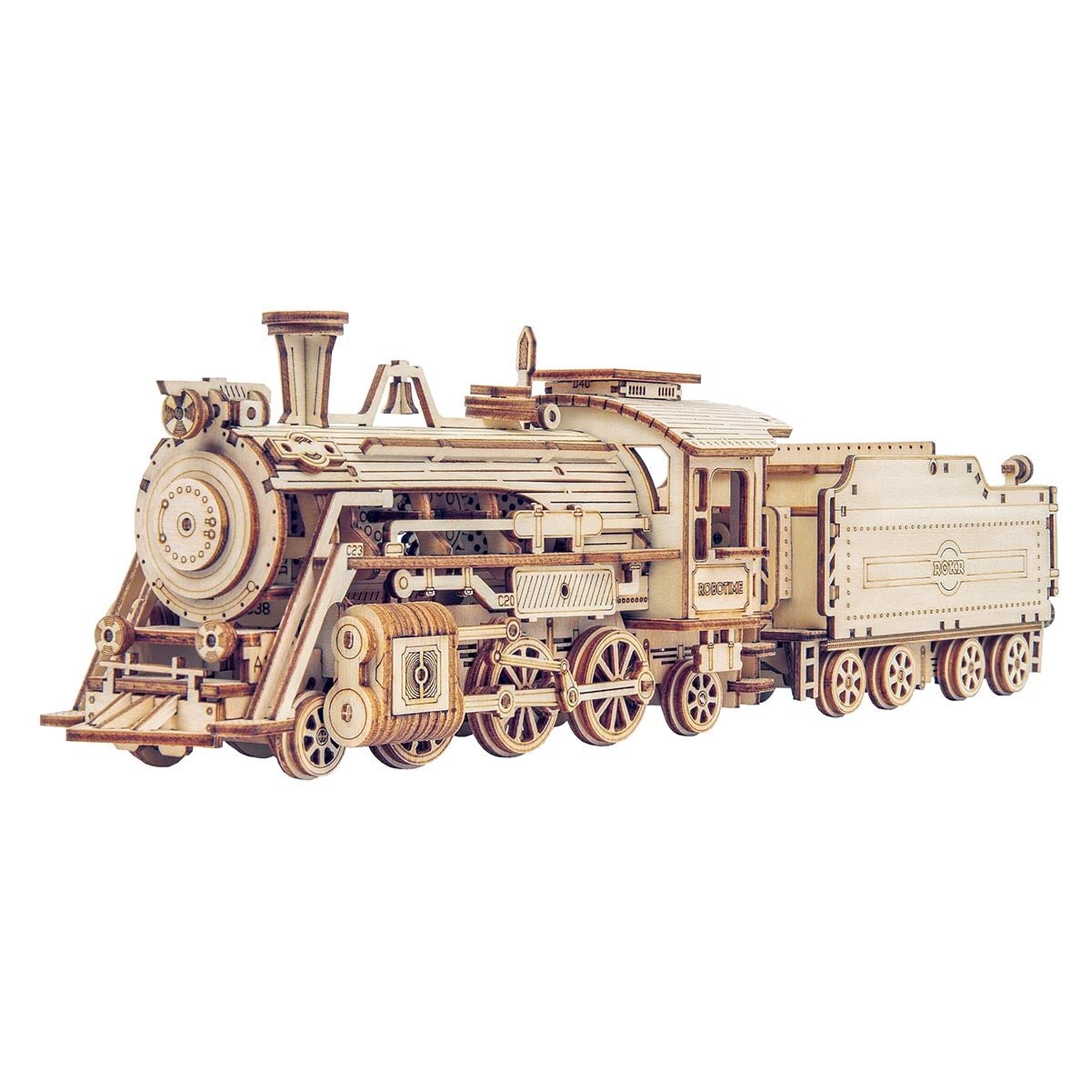 Drevené 3D puzzle - Model parnej lokomotívy ROKR MC501