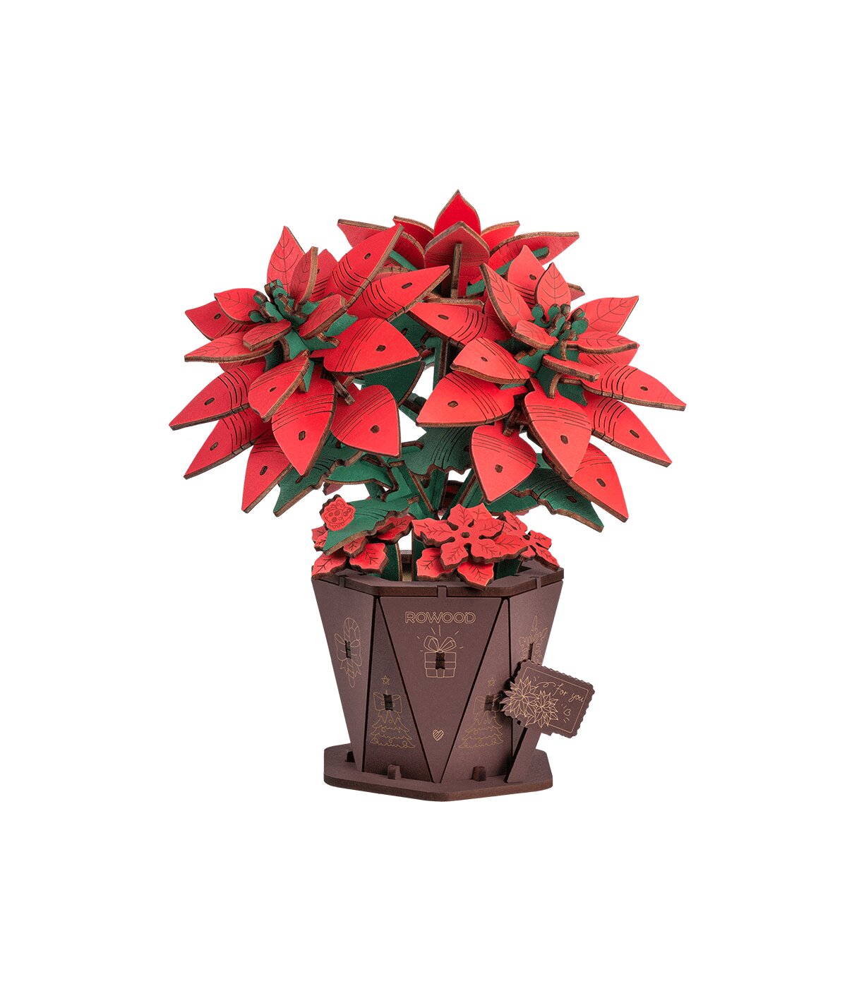 Drevené 3D puzzle - Poinsettia ROWOOD TF001