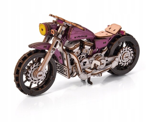 Drevené 3D puzzle - Purpurová motorka Speedtail Little Story E020P