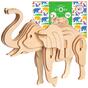 Drevené 3D puzzle - Slon Little Story D012