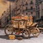 Drevené mechanické 3D puzzle - Dostavník ROKR AMKA1