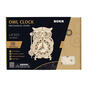 Drevené mechanické 3D puzzle - Hodiny sova ROKR LK503