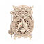 Drevené mechanické 3D puzzle - Hodiny sova ROKR LK503