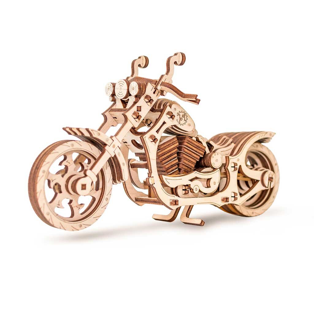 Drevené mechanické 3D puzzle - Motorka cruiser Eco Wood Art