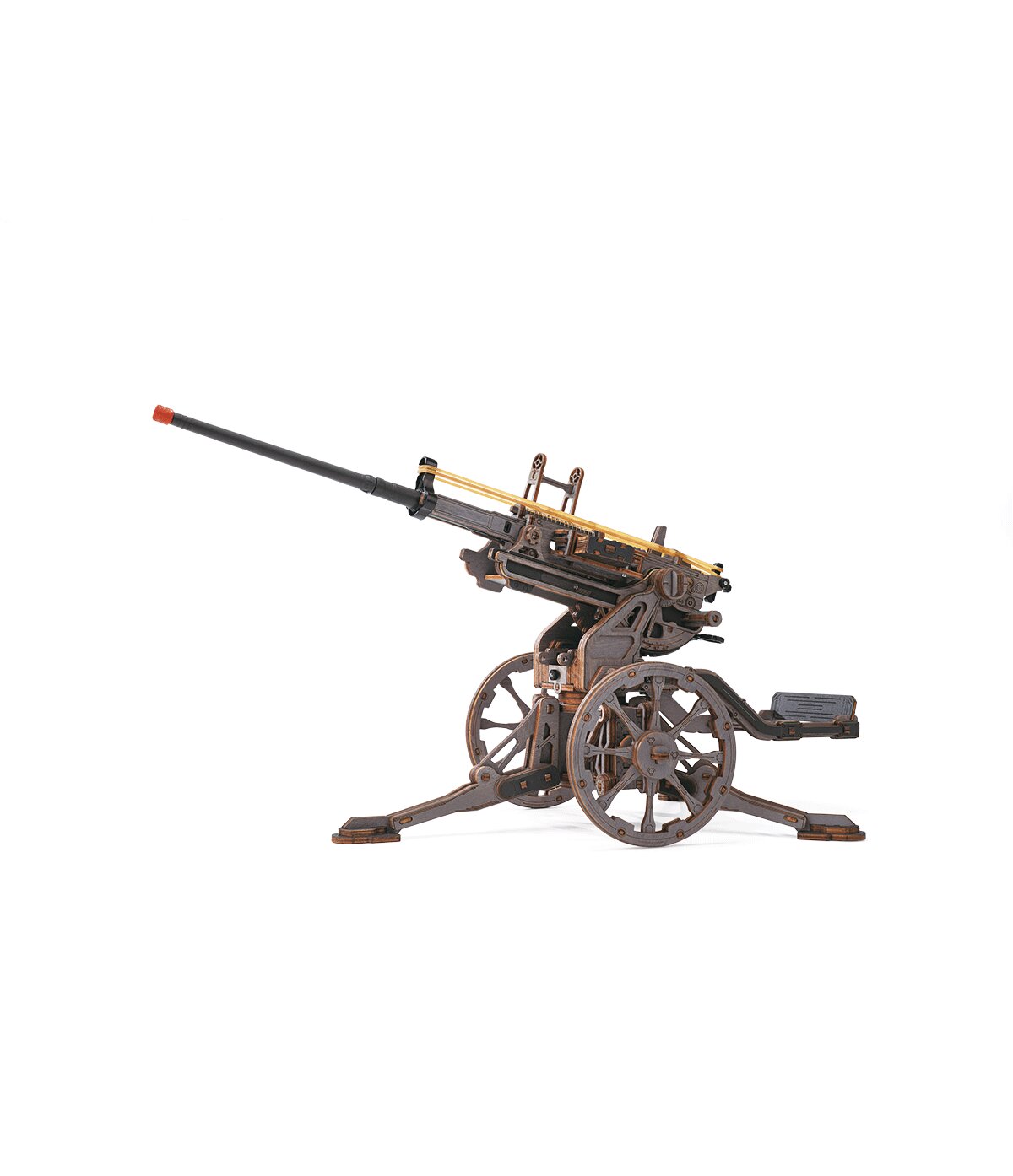 Drevené mechanické 3D puzzle - Protilietadlový kanón ROKR LQM01