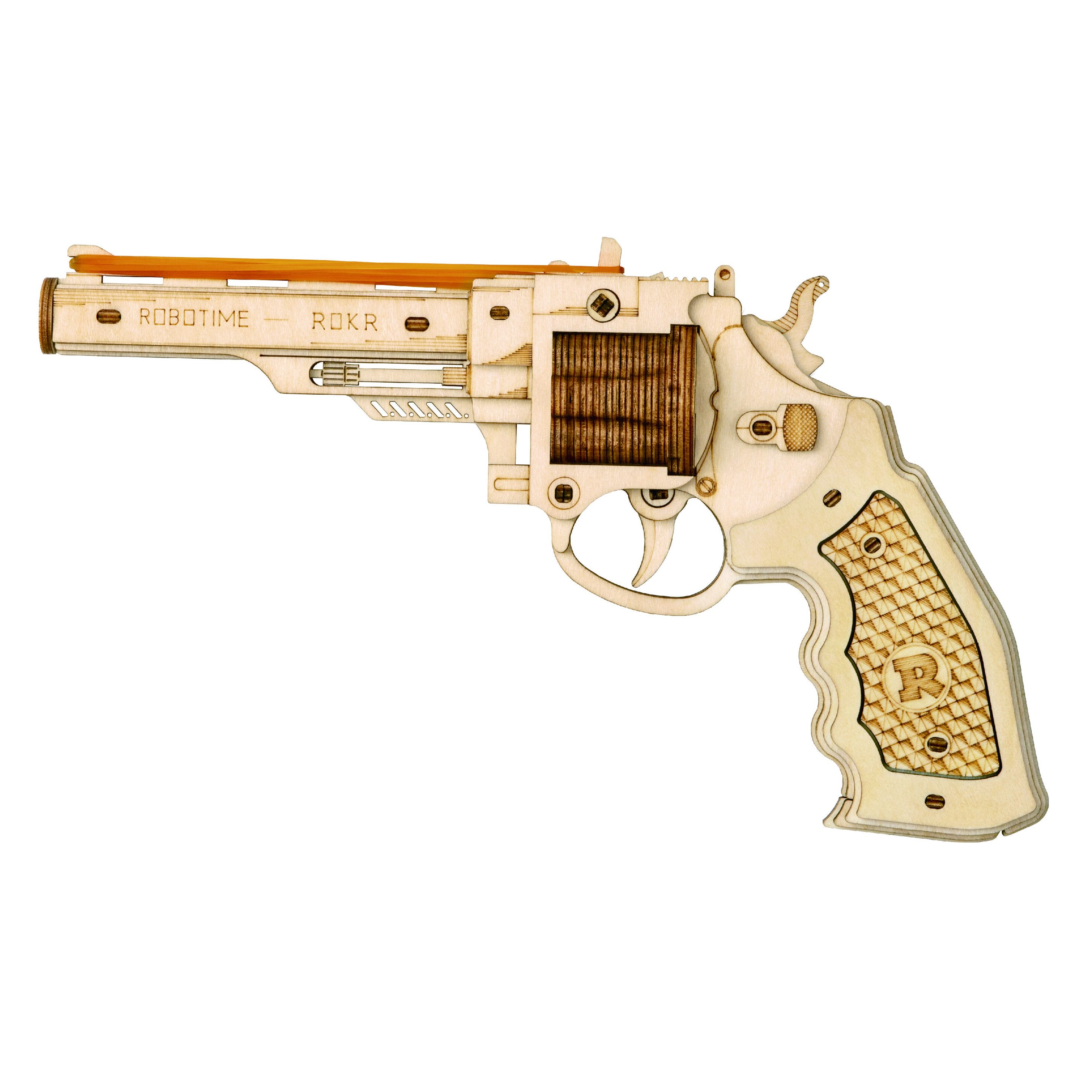 Drevené mechanické 3D puzzle - Revolver Corsac M60 ROKR LQ401