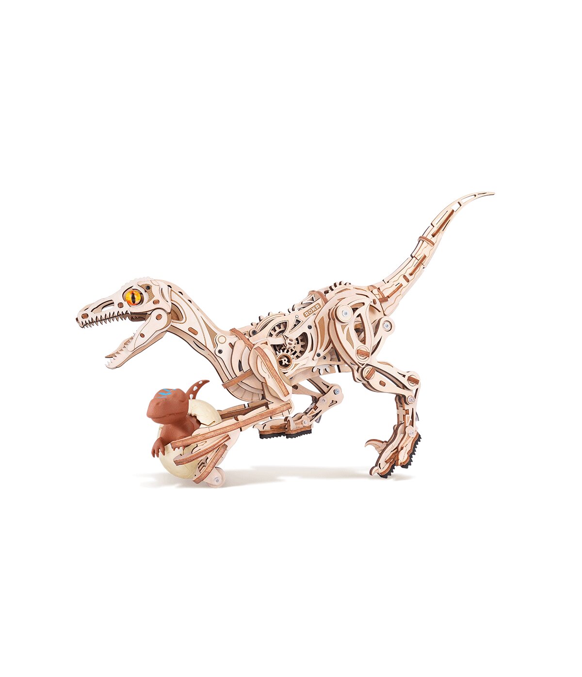 Drevené mechanické 3D puzzle - Velociraptor ROKR LD01