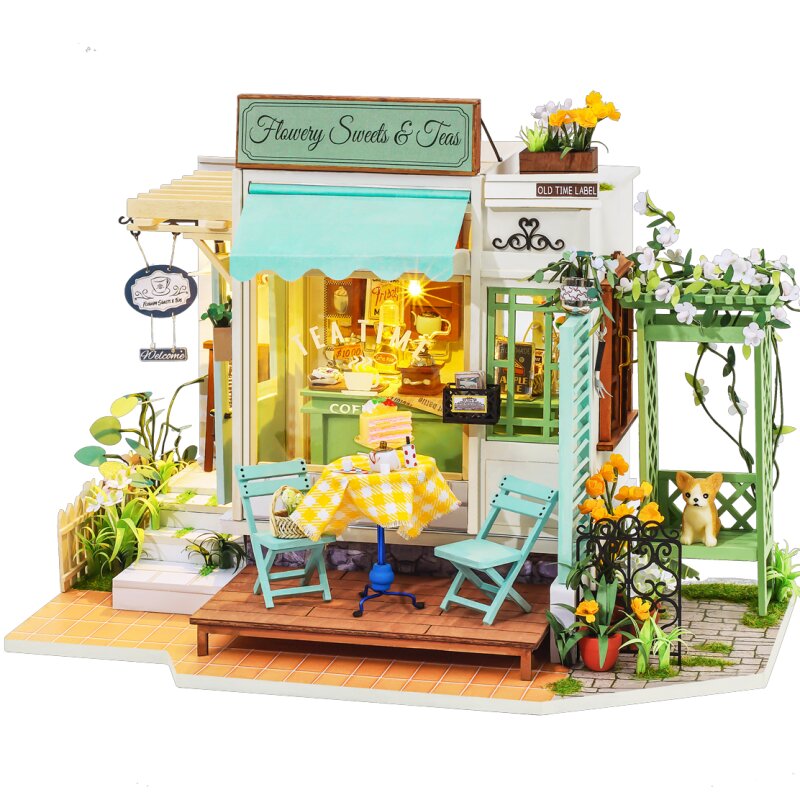 Miniatúrny domček - Kvetinové sladkosti a čaje Rolife DG146