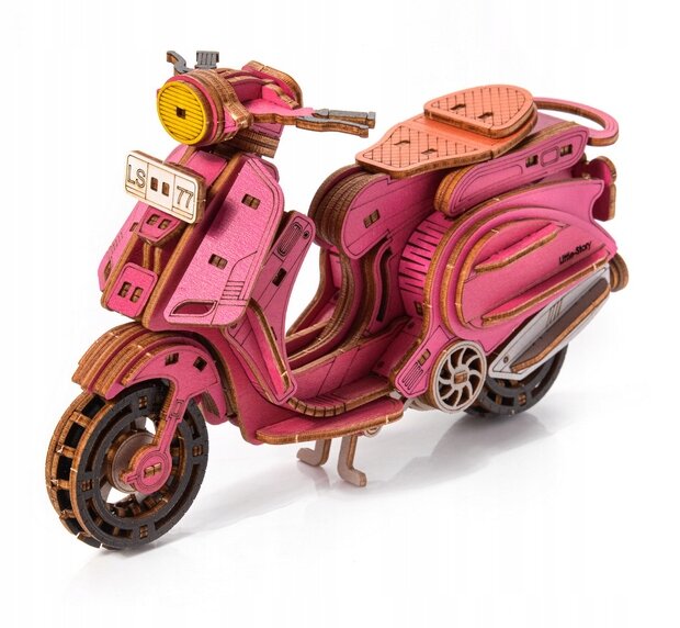 Rompecabezas 3D de madera - Patinete rosa Sting Little Story E022R