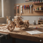Wooden mechanical 3D puzzle - Cruiser motorbike Eco Wood Art